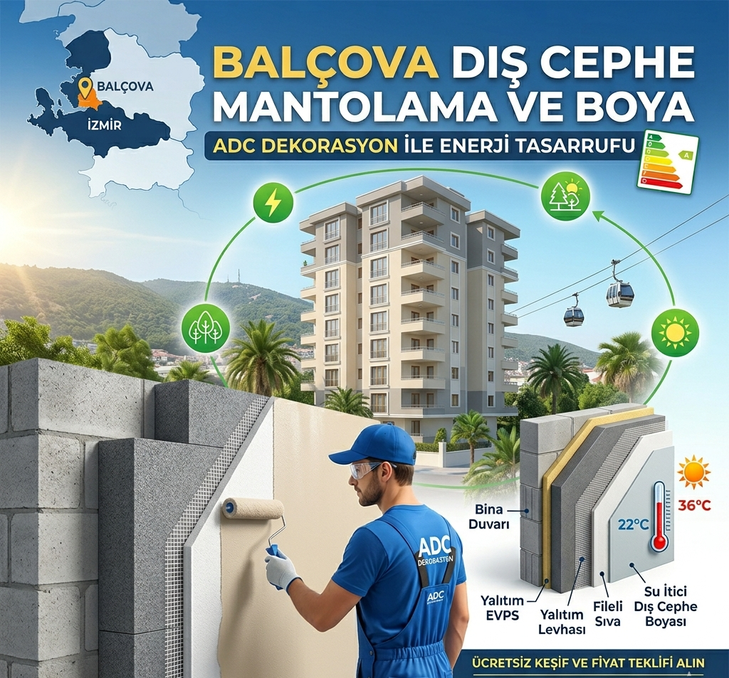 Balçova Dış Cephe Mantolama ve Boya: ADC Dekorasyon 2026 Çözümleri
