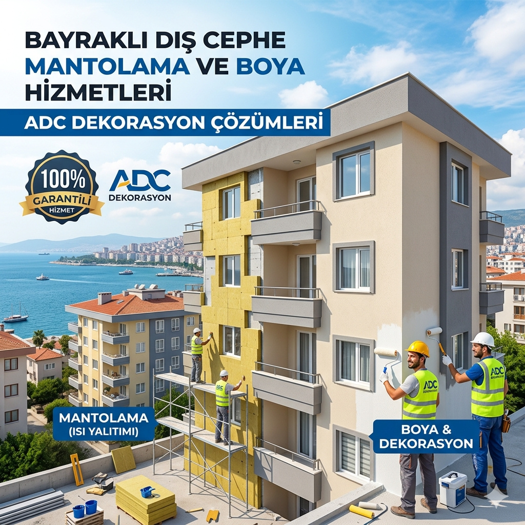 Bayraklı Dış Cephe Mantolama ve Boya Hizmetleri ADC Dekorasyon Çözümleri